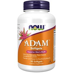 Now Foods, ADAM, Multivitamines pour Hommes, 90 Capsules molles, Testé en Laboratoire, Sans Gluten, Végétarien, Sans OGM