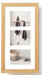 walther design Picture Frame Natural 3x 13x18 cm Gallery with PassepArtout, Home Wooden Frame HO338H