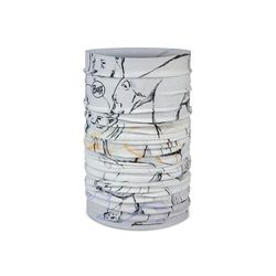 Buff Multifunctional Tour de cou Original EcoStretch Garçon Fille, Foulard, Tubulaire, Multifonctionnel, Cou et Tête, Course, Marche, Randonnée, Durable, Léger, Blanche, Taille Unique