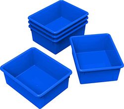 Storex Bandeja de Almacenamiento, tamaño Carta, 10 x 13 x 5 Pulgadas, Azul, Paquete de 5 (62524U05C)