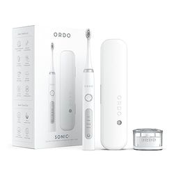 Ordo Sonic+ Brosse à dents électrique avec étui – Brosses à dents électriques pour adultes, étui de voyage de charge, 4 modes de brossage, batterie rechargeable rapide, polissage en silicone, chargeur