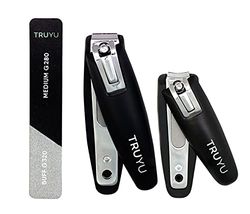 Truyu Kit de manucure 3 pièces avec coupe-ongles et lime à ongles Idéal pour les femmes et les ongles naturels ou acryliques