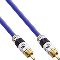 InLine® Premium RCA vídeo e áudio digital cabo RCA male gold chaped 25 m