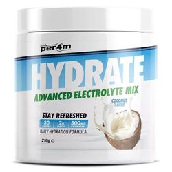 Per4m Hydration Electrolyte Mix Coco 210g – Mezcla de electrolitos sabor coco para mejorar la hidratación.