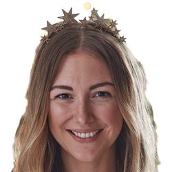 Ginger Ray MRY-172 Christmas Headband, Gold, 14x18