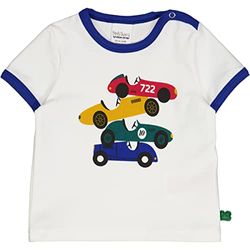 Fred's World by Green Cotton Motor Print S/S T Baby, wit, 74 cm