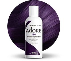 Adore Shining - Tinta semi-permanente para o cabelo, 186 Rich Eggplant