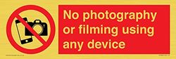 Nessuna fotografia o riprese utilizzando qualsiasi dispositivo Sign - 300x100mm - L31