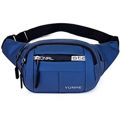 Marsupio da uomo e da donna, marsupio da esterno per cellulare, sport, impermeabile, da corsa, borsa a tracolla, cintura per soldi per campeggio, escursionismo, fitness, ciclismo, regalo, Blu, L,