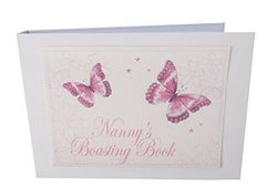 white cotton cards Boasting Book Pink Butterflies Design Tiny Value Photo Album, TVPBB-NANNY, 17.5 x 2.5 x 12.5 cm