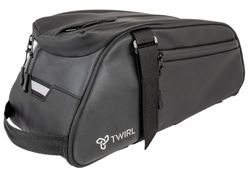 TWIRL Bolsa para bicicleta para portaequipajes, 6 litros, reflex, con correa para el hombro integrada, bolsa para portaequipajes, bolsa trasera para bicicleta, negro/gris