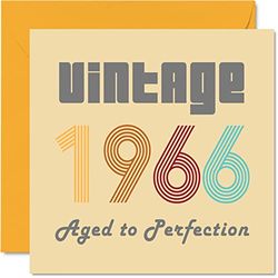 Stuff4 Cartes d'anniversaire pour hommes et femmes, vintage 1966 Aged To Perfection, carte d'anniversaire 59 amusante pour elle et lui, 145 mm, cartes de voeux d'anniversaire pour maman, papa