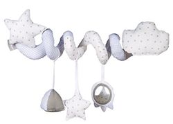 roba Espiral de Actividades para Cuna Kleine Wolke - Cochecito Interactivo con Elementos Sensoriales - Juguetes Colgantes en Azul/Blanco