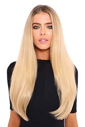 Lullabellz Lot de 5 extensions de cheveux raides super épais à clipser, 55,9 cm de long, brun doux