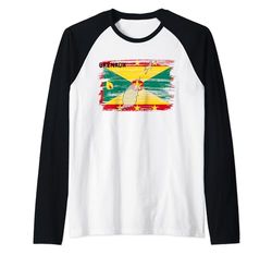 Dibujo de la bandera de Granada con pincel, bosquejo, de, mapa, de, granada Camiseta Manga Raglan