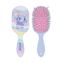 Disney Stitch - Spazzola districante per capelli, carina e funzionale, design semi-rettangolare per tutti i tipi di capelli, delicata sui nodi, per bambini e adulti