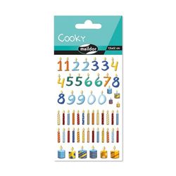 Maildor CY140C - een zakje met 3D-stickers, 1 vel 7,5 x 12 cm, Happy Birthday (35 stickers)