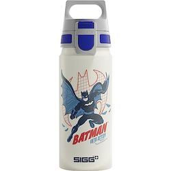SIGG - Aluminium drinkfles voor kinderen, WMB One Batman, geschikt voor koolzuurhoudende dranken, lekvrij, vederlicht, BPA-vrij, klimaatneutraal gecertificeerd, sport en school, wit, 0,6 l