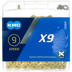 CADENA KMC X-9 TI-N 114 ESLABONES 9V ORO