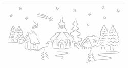 Ursus 18420059 - silhouetten tafellampen Filigrano kerstlandschap, 115 g/m², 5 vellen, 14 x 27 cm, wit