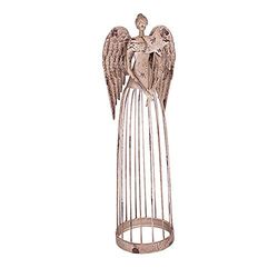Morning View Metal Angel Statue Decor for Garden Yard Art Outdoor Standing Large Angel Decorations with Star Antique Patio Patio Lawn Holiday Christmas 26 Inches Tall