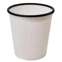 Zuvo Corbeille à papier en plastique - Look moderne cylindrique - Design ouvert sur le dessus - Poubelle légère pour cuisine, chambre, salle de bain et bureau - Blanc