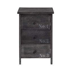 Rebecca Mobili Cómoda Gris, mesilla de Noche Ahorra Espacio, 3 cajones, Estilo Vintage, para Dormitorio y baño - Medidas: 55 x 35 x 30 cm (AxANxF) - Art. RE4191