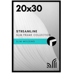 Americanflat 20x30 Poster Frame with Polished Plexiglass - Streamline Collection - Thin Border Picture Frame for Wall Display - Hanging Hardware Included - Black