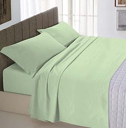 Italian Bed Linen MB Home Italy Parure de lit Max Color, Coton, Pistache, 160 x 190 cm