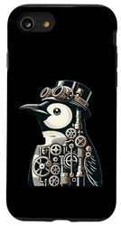 Cool Steampunk Estetica Pinguino Amante Pinguino Vintage Custodia per iPhone SE (2020) / 7 / 8
