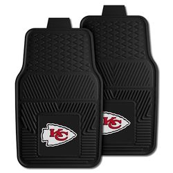 FANMATS 8899 Kansas City Chiefs 2-Piece Heavy Duty Vinyl Car Mat Set, Front Row Floor Mats, All Weather Protection, Universal Fit, Deep Resevoir Design