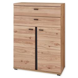 Stella Trading Archiefkast massief, optiek FSC-gecertificeerd, moderne kantoorkast met 2 deuren en 2 laden, hout, oud artisan oak, 90 x 124 x 38 cm