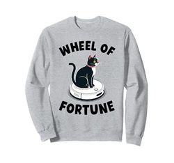 Wheel Of Fortune Cat On Robot Vacuum Cleaner Cat Sweatshirt