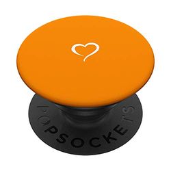 Dark Orange Hand Drawn Heart Minimalist Love PopSockets PopGrip: Swappable Grip for Phones & Tablets