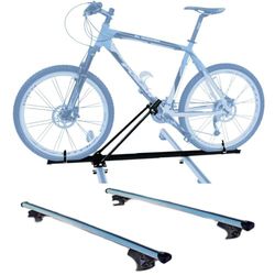Set Portabici tetto + Barre realizzato per NISSAN QASHQAI+2 2008-2013 versatile e universale con Chiave Barre 127 CM c/Serratura + Kit Attacchi
