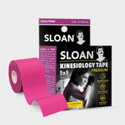 SLOAN Kinesiology Tape – Cinta Kinesiológica Elástica 5cm x 5m – Premium, Hipoalergénica, Transpirable y Resistente al Agua – Sin Látex – Soporte Deportivo y Rehabilitación | Amarillo (Rosa)