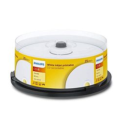 Philips CD-R blanco bedrukbaar (700 MB data/80 minuten, 52x High Speed opname, 25 spindel)
