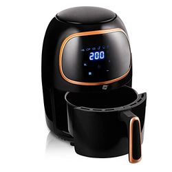 NK Freidora Digital sin Aceite 2L - Airfryer Caliente, Fácil de Usar, 6 Programas, Revestimiento Antiadherente, 1000W, Temperatura Regulable hasta 200ºC - Panel LED Táctil (Libro Recetas Digital)
