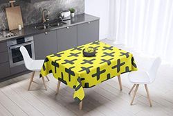 Bonamaison Kitchen Decoration, Tablecloth, Neon Yellow, Fume, 140 x 140 Cm - Designed and Manufactured in Turkey