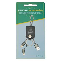 Keychain with Charger for Mobile Phone - Dad, You Don't Miss Anything