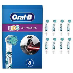 Oral-B Kids 3+ Testine Spazzolino Elettrico Star Wars, Confezione da 8 Testine di Ricambio, Delicato per i Bambini, con Setole Morbide
