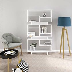 Homemania Boekenkast, paars, met planken, woonkamer, wit, spaanplaat, melaminehars, 90 x 22 x 163,2 cm