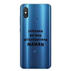 Zokko Xiaomi Mi 8 Stålmannen Batman Wonderwoman Mom - mjukt genomskinligt bläck svart