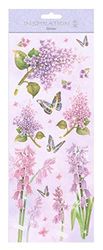 URSUS Fiori Lilla, Adesivo Piatto e Ben Aderente, parzialmente con Effetto Glitter, Autoadesivo, per Decorare Biglietti, Scrapbooking e Altri lavori di bricolage, Carta, Multicolore, taglia unica