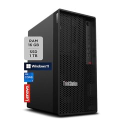 Lenovo - Workstation Desktop ThinkStation P2 Tower, PC Fisso Ufficio con Windows 11 Pro, Intel Core i7-14700, RAM 16GB DDR5, 1TB SSD NVMe - Computer con Espandibilità PCIe