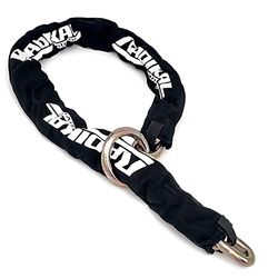 Radikal RK14120L łańcuch z zabezpieczeniem przed kradzieżą do motocykla, skutera, średnica 14 mm, z pętelką i długością 120 cm, czarny