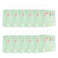 Idena 30478-12 - Kadozakjes voor kinderen, 12 stuks, kadozakje in de maat 28 x 28 cm, papieren zakjes voor kinderen in mint