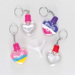 Baker Ross AF238 Heart Sand Art Keyrings for Children to Decorate for Mothers Day or Valentines (Pack of 5), 45mm