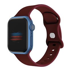 Pulsera compatible con Apple Watch 42 mm, 44 mm, 45 mm, correa de repuesto deportiva compatible con iWatch Series 7 6, 5, 4, 3 2 1 SE(burdeos), granate, 42mm/44mm/45mm