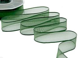 Furlanis - Velo Bordi Rame, Nastro Decorativo per Confezioni, Bomboniere, Tessuto Italiano - Verde Inglese, 25 mm x 25 m